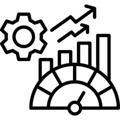 Performance Based Metrics line icon