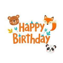 happy birthday card with bear