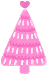 Cute pink pastel Christmas pine tree