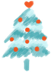 watercolor paint Christmas tree