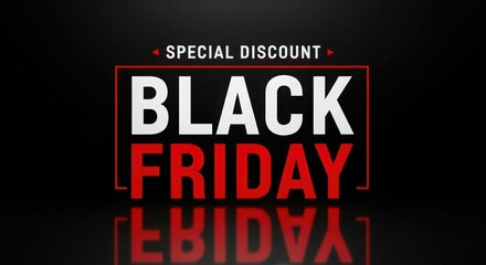 Obraz premium Black Friday special discount text with white and red lettering image