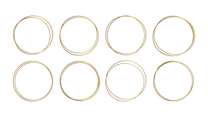 Collection of Golden Circle Frames for Graphic Design Projects and Invitations on BG