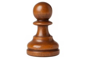 Chess wooden pawn standing on transparent surface, representing strategic decision-making and competitive leadership potential