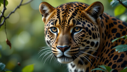 Obraz premium Focused Jaguar in the Wild