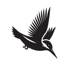 Obraz premium Kingfisher silhouette isolated on white