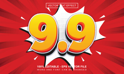 99 sale banner with editable text effect