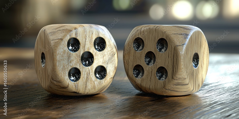 Aufkleber 3d render of pair of matching dice sets