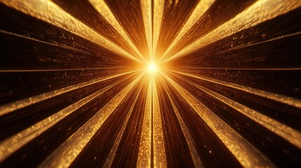Golden light rays converging to a bright center, creating a radiant, glittering effect.