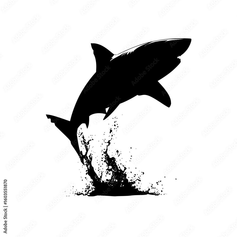 Poster ai shark attack vector illustration for machine learning deep sea predator detection and ocean data 
