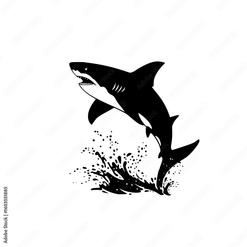 Poster ai shark vector illustration for machine learning and artificial intelligence applications and tech 
