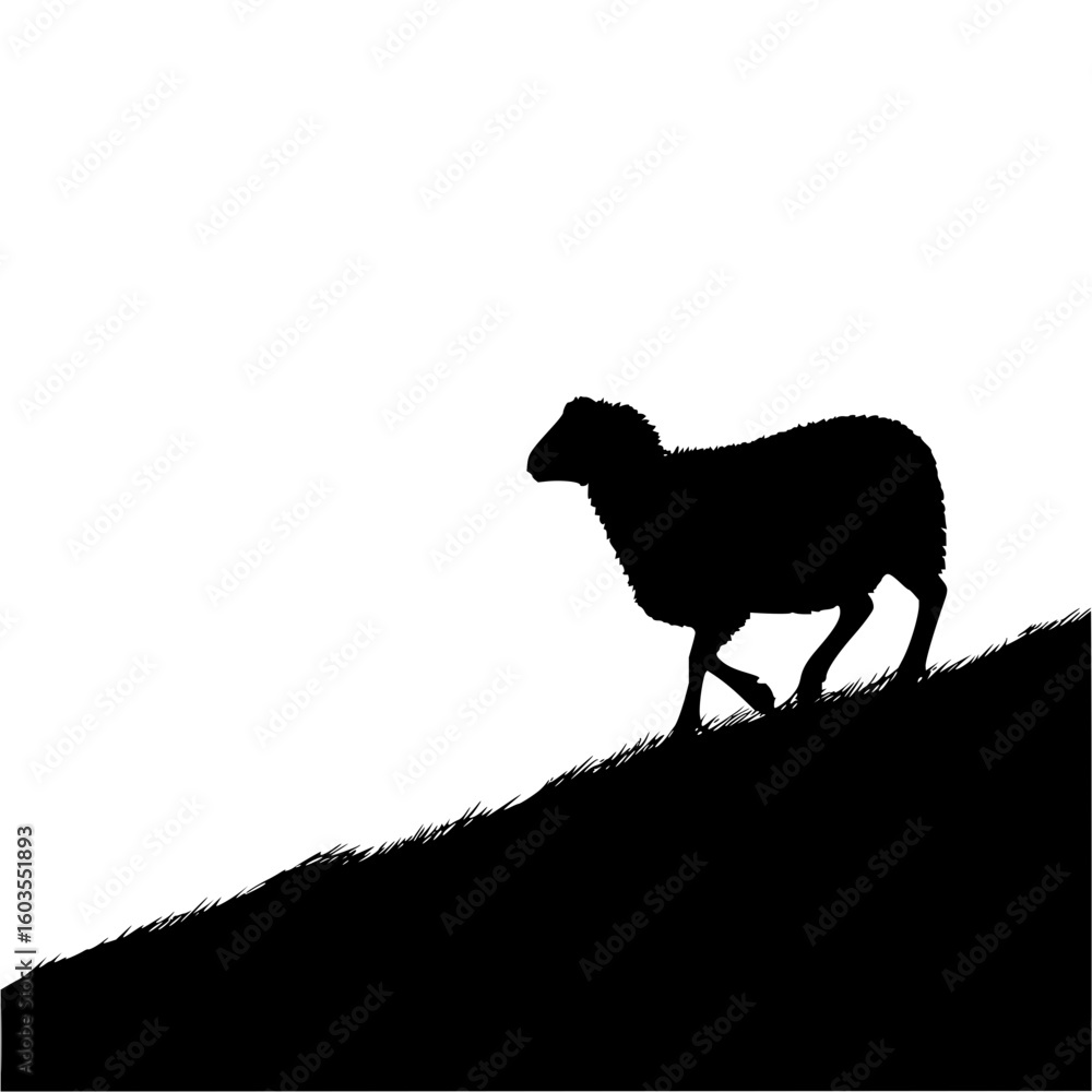 Poster sheep blockchain network diagram decentralized ledger technology crypto farm animal digital asset