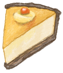 piece of cheese cake painting cartoon