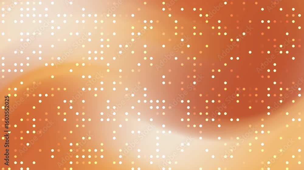 Poster modern pixelated circle dot grid pattern on orange gradient background