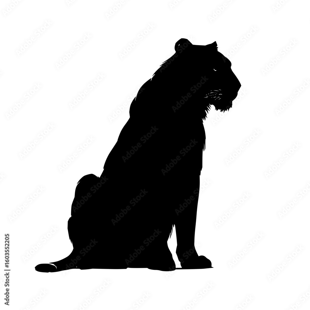 Poster ai powered tiger silhouette vector for machine learning and neural network applications in wildlife 