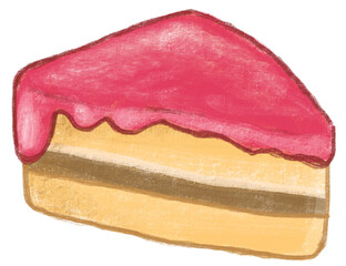 pink strawberry cheese cake painting art