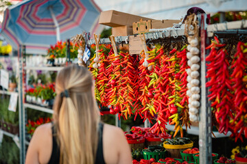Hot Peppers at the Market