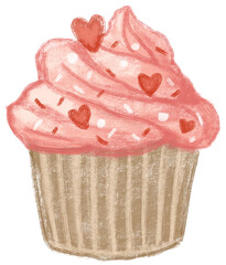 strawberry cupcake painting art