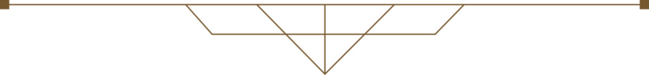 Conceptual brown line art depicting a converging geometric structure with a minimalist design