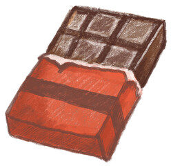 chocolate bar pencil coloring style