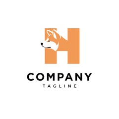 Letter N Akita Dog Logo Icon vector