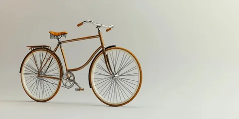 Gordijnen AO-only render of a vintage bicycle model against neutral background © Ruby Stock