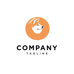 Letter O Akita Dog Logo Icon vector