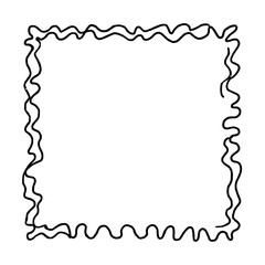 Obraz premium Abstract Wavy Line Border Frame, Green Background