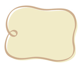 手書き筆タッチのくるりん四角フレーム/版ずれ・ベージュ