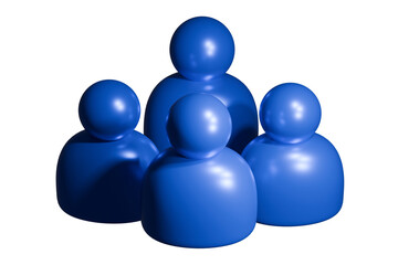 group of people, blue man icon, 3D