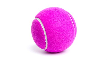 Close-up of a vibrant pink tennis ball