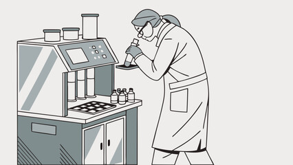 Scientist Working on a Modern Laboratory Machine.