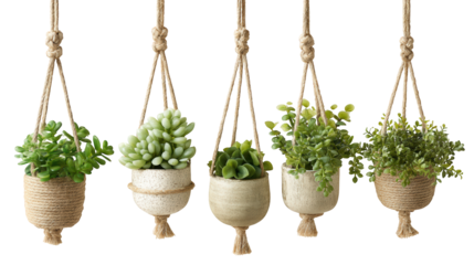 Charming hanging planters, elevating greenery and style in your home decor three