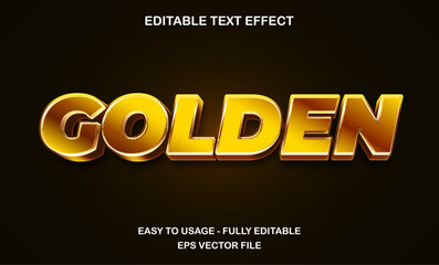 Golden text, editable text effect with shiny gold metallic style