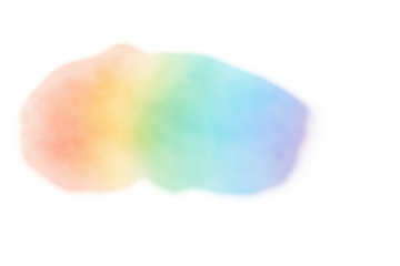 Colorful smoke cloud with rainbow colors on transparent background, ideal for creative projects