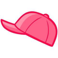 Pink Baseball Cap Hat Drawing Illustration