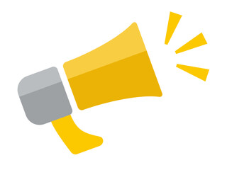 トランジスタメガホン、トラメガ、メガホン、拡声器のイメージのアイコンイラスト