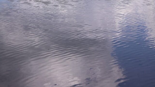 Calm Water Surface Current with Cloud Reflections