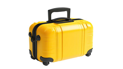cute 3d cartoon yellow luggage on white background