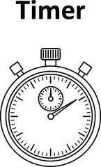 A classic stopwatch illustration showcases precision timing with its detailed dial and hands, perfect for conveying concepts of speed, deadlines, and time management in various projects.