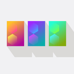 Gradient color poster template for poster design, flyers, and graphic design templates with abstract gradient color backgrounds, octagon shape