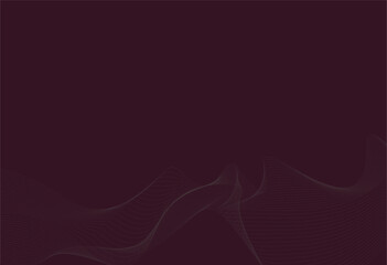 Elegant wavy lines isolated on a dark burgundy abstract background