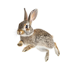 Obraz premium Rabbit running rabbit dashes with its body stretched out mid-stride. full length isolate on transparent background