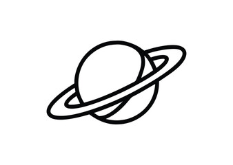 Saturn line art Vector Illustration