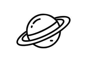 Saturn line art Vector Illustration