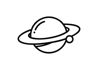 Saturn line art Vector Illustration