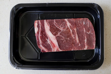 Ribeye steak in vacuum packaging