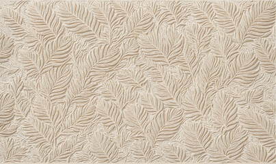 textured beige palm frond pattern background