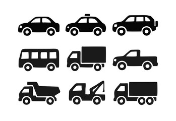 Fototapeta premium Collection of vector Vehicle icons
