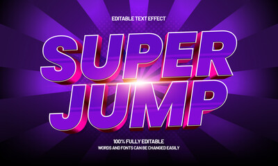 super jump editable text effect with a hero and fight text style