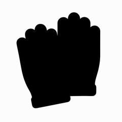 Dealer gloves icon with solid fill black and white representing croupier handwear